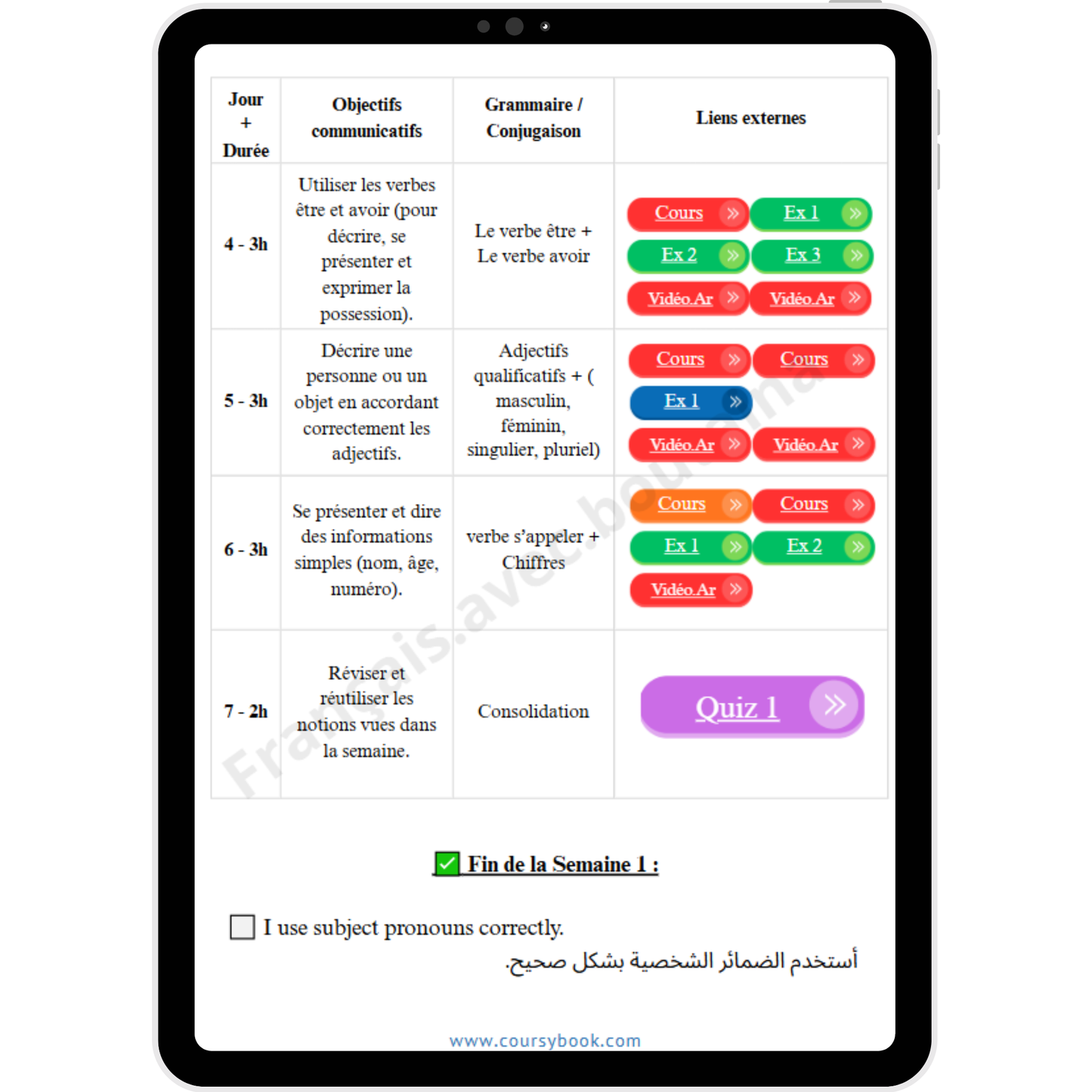 Guide de français_A1 _دليل تعلم اللغة الفرنسية